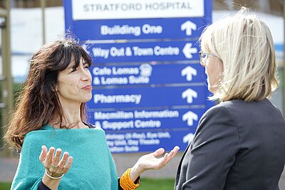 Manuela outside hospital